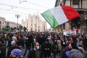 Manifestazione no green pass a Milano 